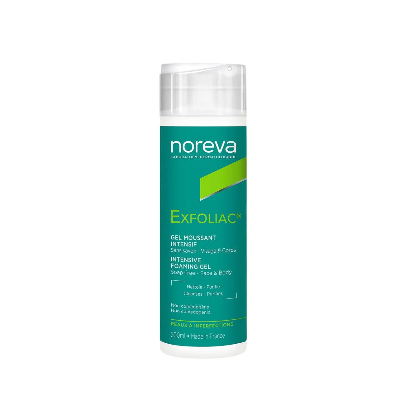 NOREVA Exfoliac Intensive Foaming Gel, Soap Free - Face & Body 200 ml