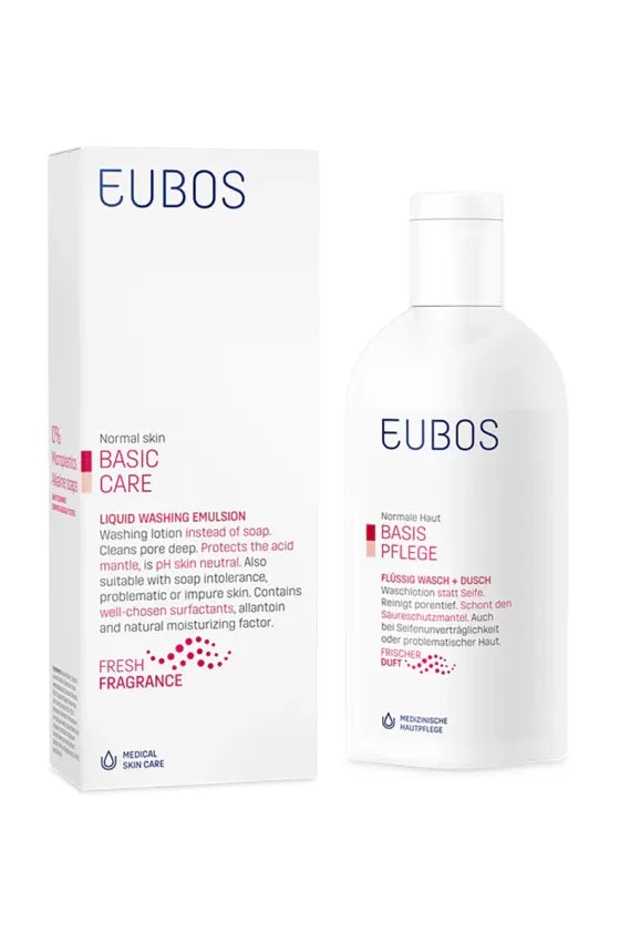 EUBOS LIQUID WASHING EMULSION RED - FACE & BODY CLEANSER 200 ML